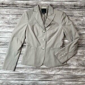 The Limited Womens Light Grey Gray Blazer Suit Jacket 2 Fitted Lined Long Sleeve